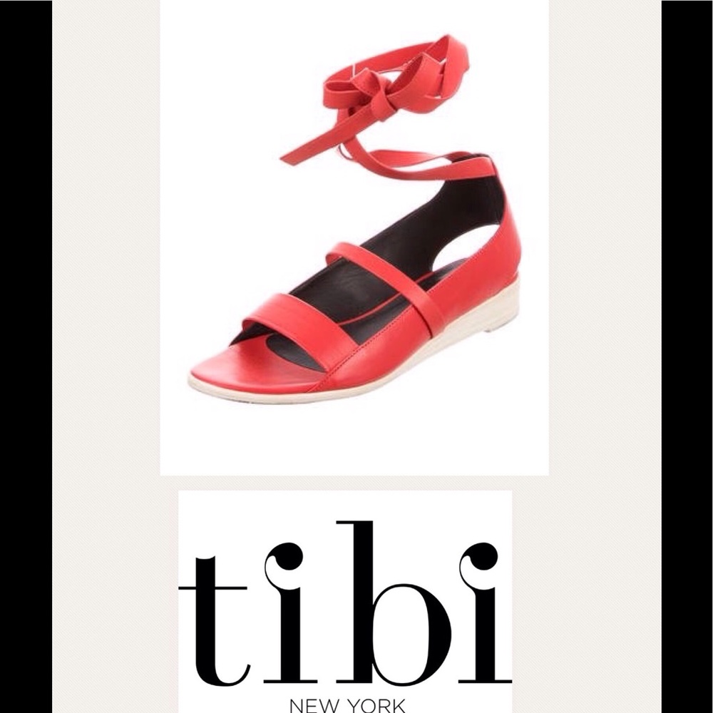 New Tibi Ellison lace up open toe Sandal Authentic